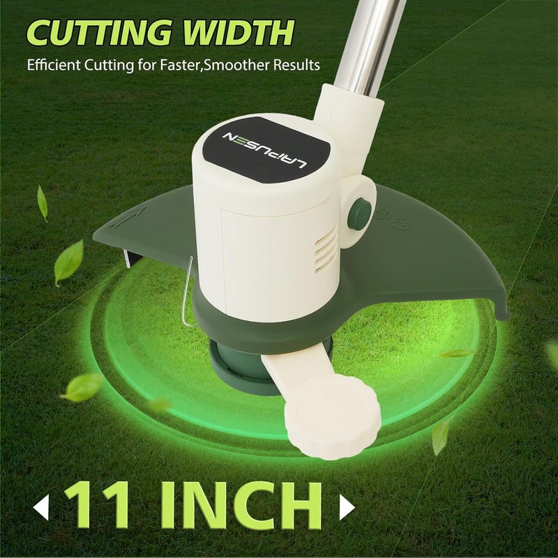 ALSO GO 21V Cordless Weed Wacker, 11" Electric Weed Eater with 10 Trimmer Lines, 2 Batteries, 1 Charger，Lightweight, Battery Powered Weed Trimmer for Lawn Garden Yard - Image 5